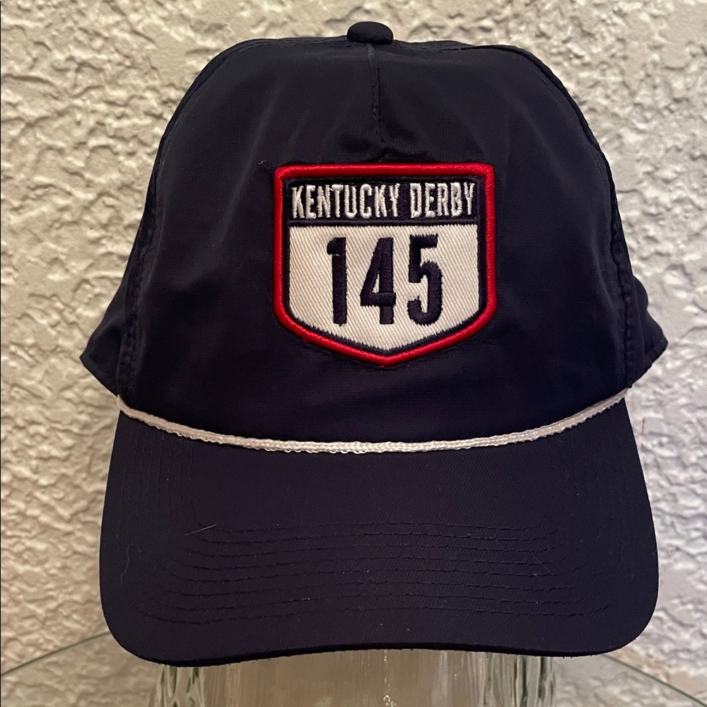 ⭐️NWOT KENTUCKY DERBY 145 Youth Navy Blue SnapBack Cap Rope Detailing UPF 50+